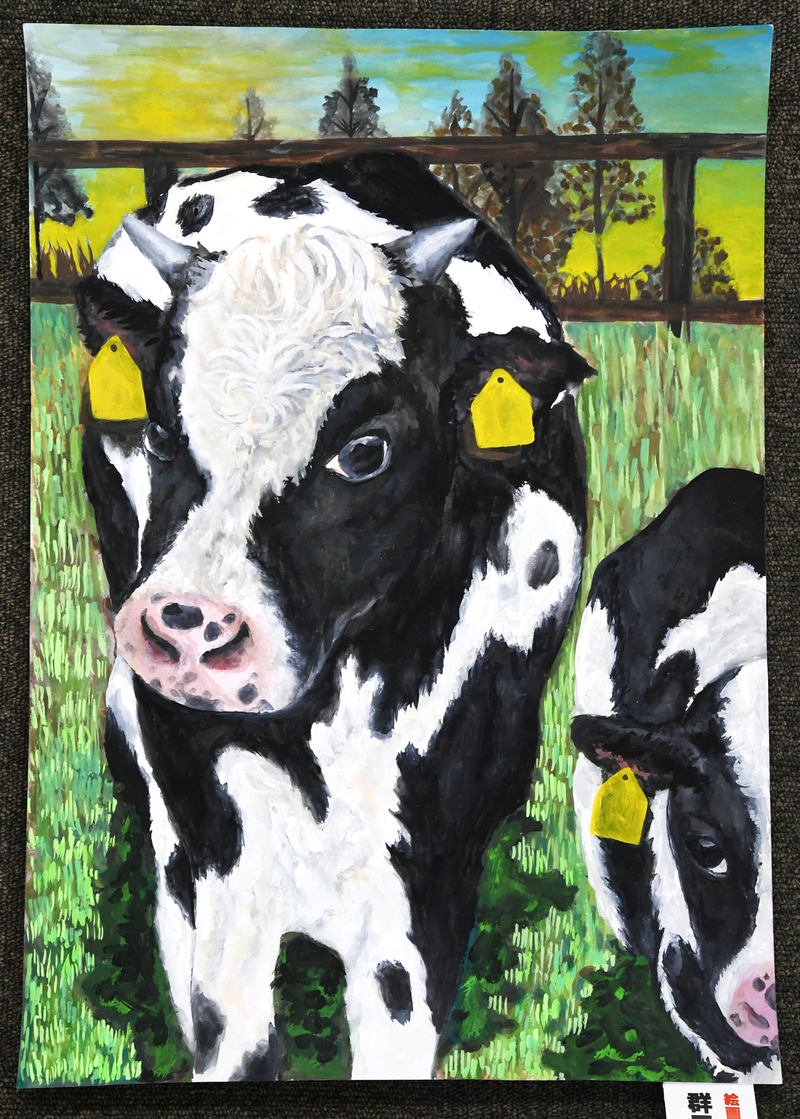 第44回絵画「命を繋ぐ牧場の牛達」